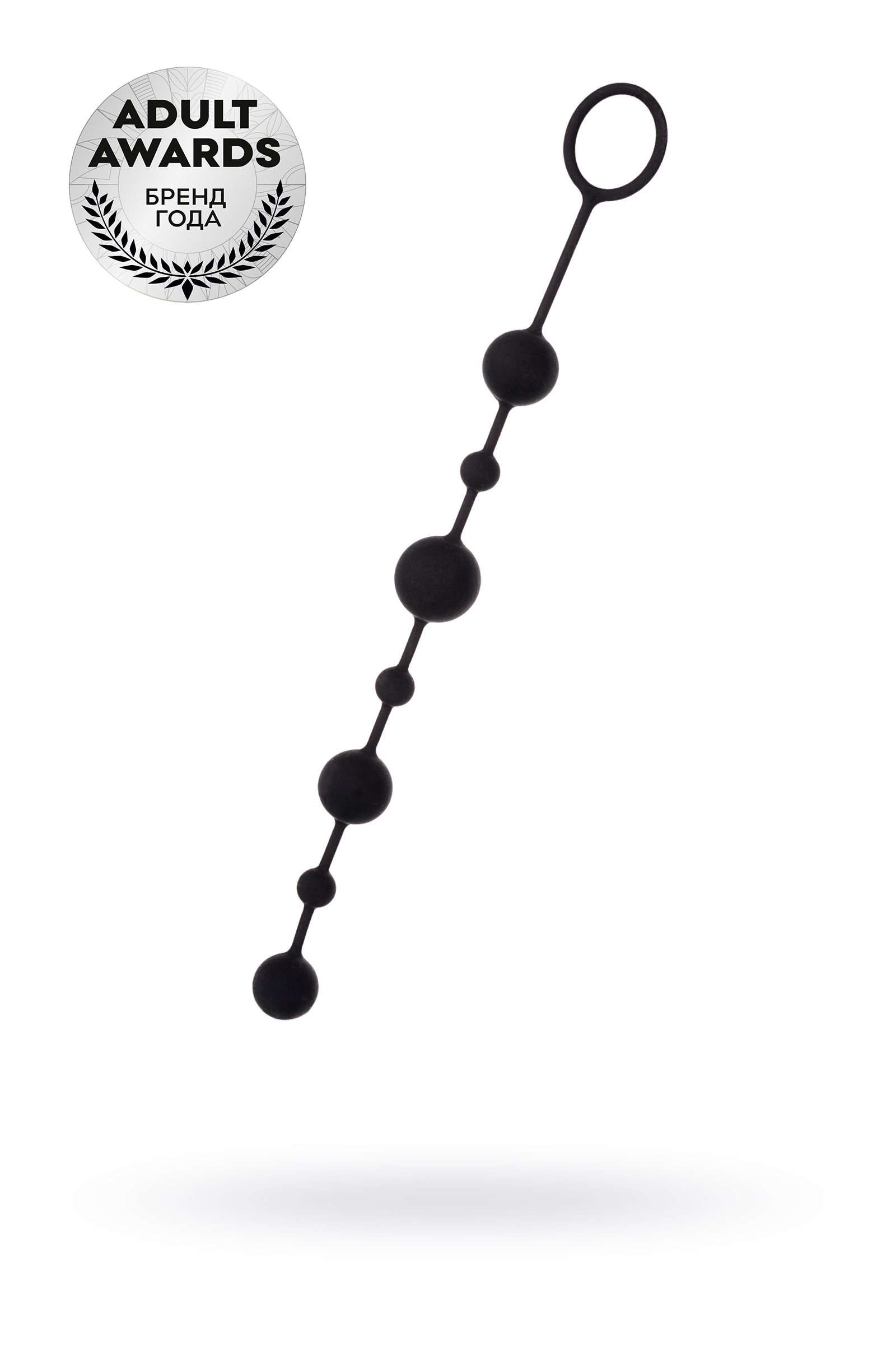 Анальная цепочка  TOYFA A-Toys CORON, силикон, черный, 35,9см