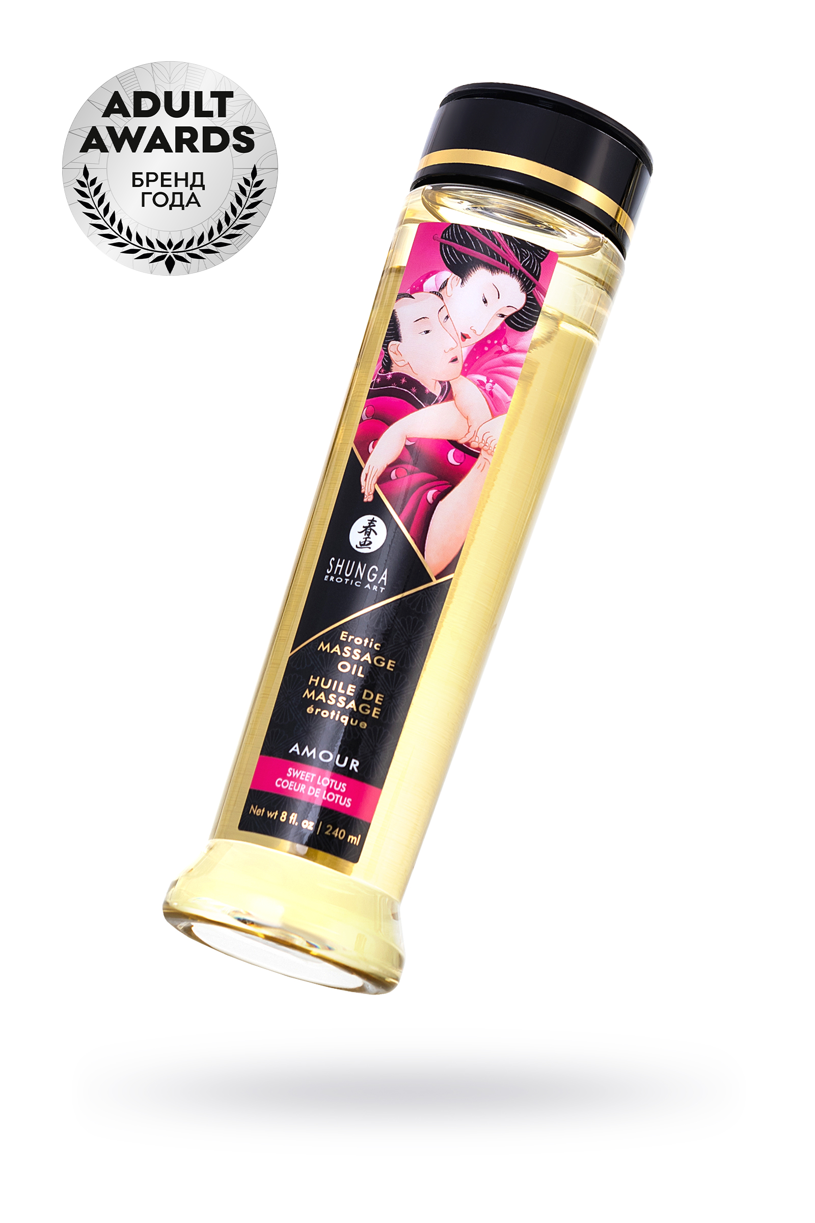 Массажное масло возбуждающее Shunga Сладкий лотос, натуральное, 250 мл