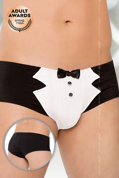 Трусы-шорты мужские ''Официант'', черно-белые, L