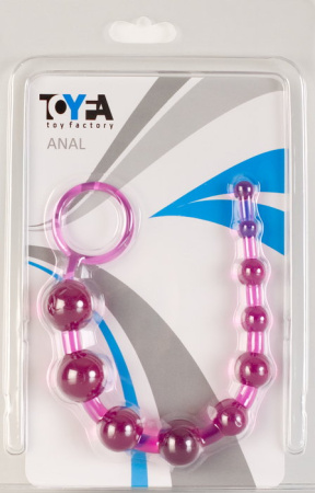 Шарики анальные TOYFA, PVC, фиолетовый, 30 см