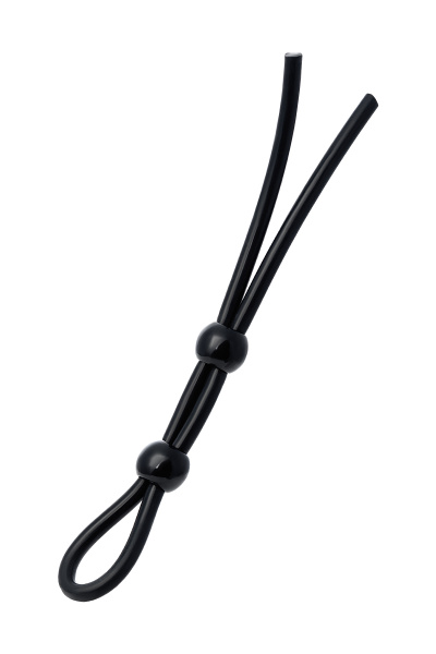 Лассо на пенис TOYFA A-Toys с двумя бусинами, черное, 19.5 см
