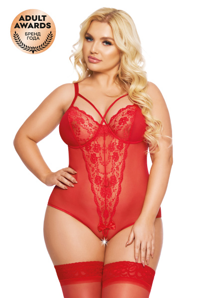 Боди SoftLine Collection Amanda, цвет красный, размер XL