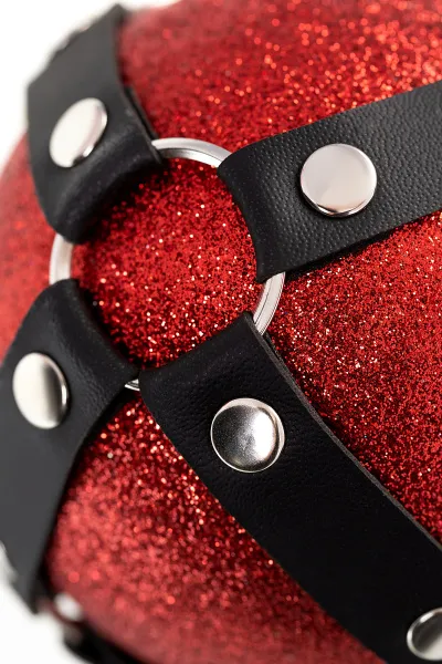 Новогодний шар с клепками Pecado BDSM, красный, 10 см