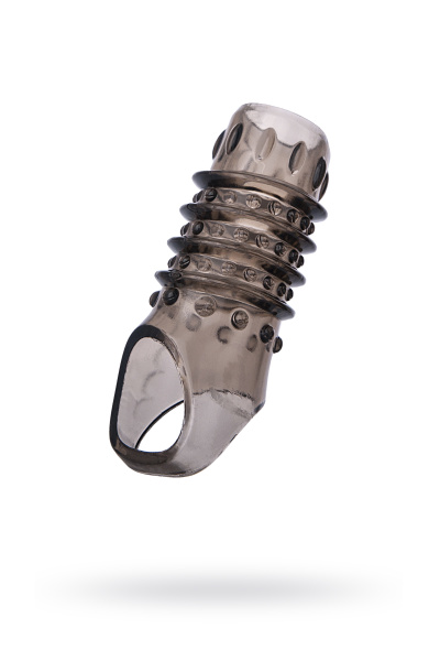 Насадка на пенис TOYFA XLover, черная, 10,5 см, Ø 3,6