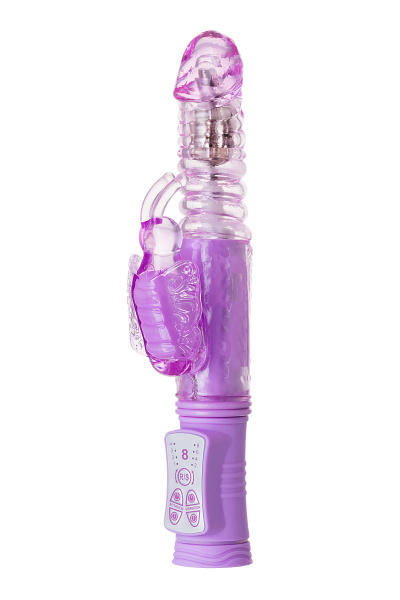 Вибратор TOYFA A-Toys Serk, с клиторальным стимулятором,  фиолетовый 24,5 см.