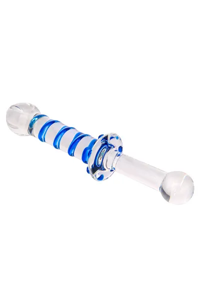 Двусторонний фаллоимитатор Sexus Glass, стекло, прозрачный, 22,5 СМ