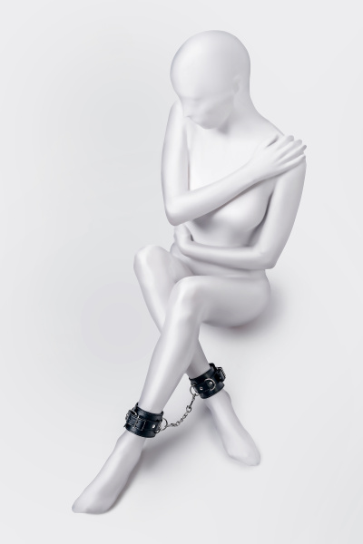 Поножи Anonymo.PU кожа, черные, 26,5 см