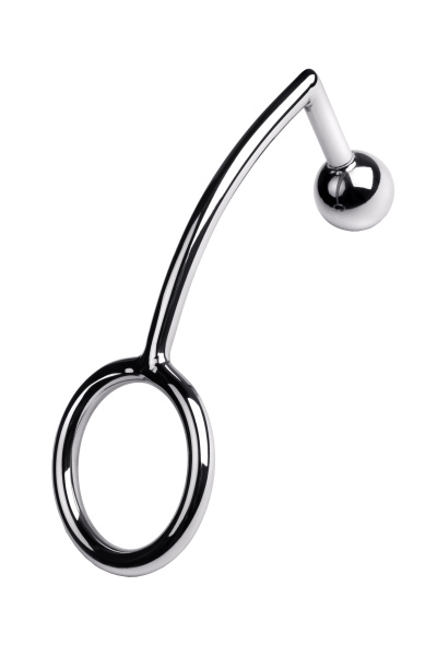 Насадка с анальной втулкой, TOYFA Metal, серебристая , 22,0 см, Ø 3,0