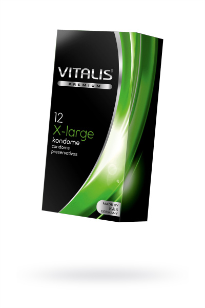 Презервативы Vitalis, premium, увеличенного размера, 19 см, 5,7 см, 12 шт.