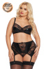 Комплект открытый SoftLine Collection Joana (бюстгальтер,  пояс с пажами для чулок и стринги), 
