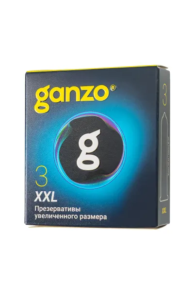Презервативы Ganzo XXL увеличенные, латекс, 19 см, 5,5 см, 3 шт.