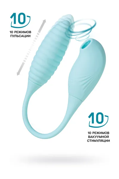 Вакуумно-волновой стимулятор JOS Roow, силикон, голубой, 36 см