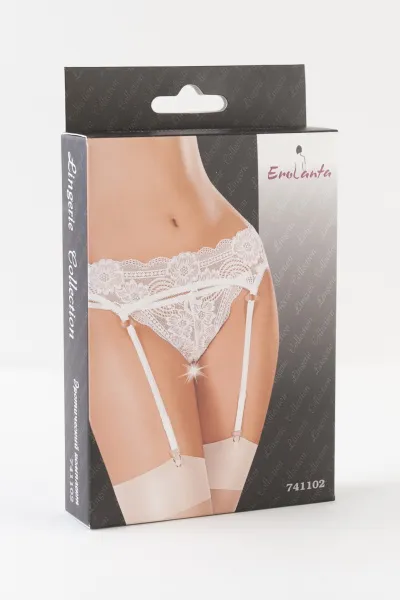 Комплект: пояс для чулок и трусики кружевные, белые,(42-44)