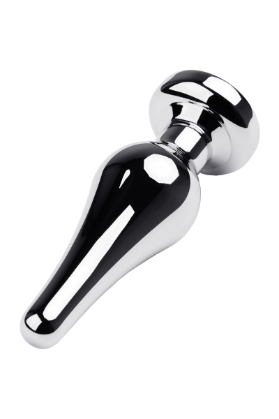 Анальный страз TOYFA Metall, металл, серебристый, с кристаллом цвета алмаз, 10 см, Ø 3 см, 95 г