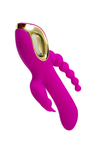 Тройной вибратор A-Toys by TOYFA TRINNY, силикон, фиолетовый, 21,5 см