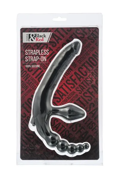 Страпон безремневой TOYFA Black&Red, черный, 35 см, Ø 3