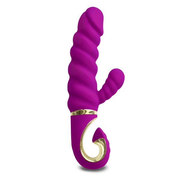 Вибратор Gvibe Gcandy  витой с клиторальным стимулятором,фиолетовый